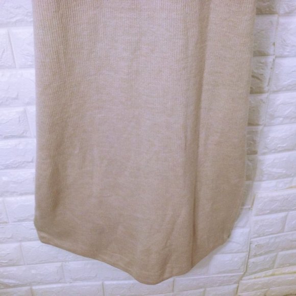 New MaNGo Ribbed Knit Sweater Dress -6 Super Soft Midi Tunic Crew LSL Minimalist - Picture 4 of 9
